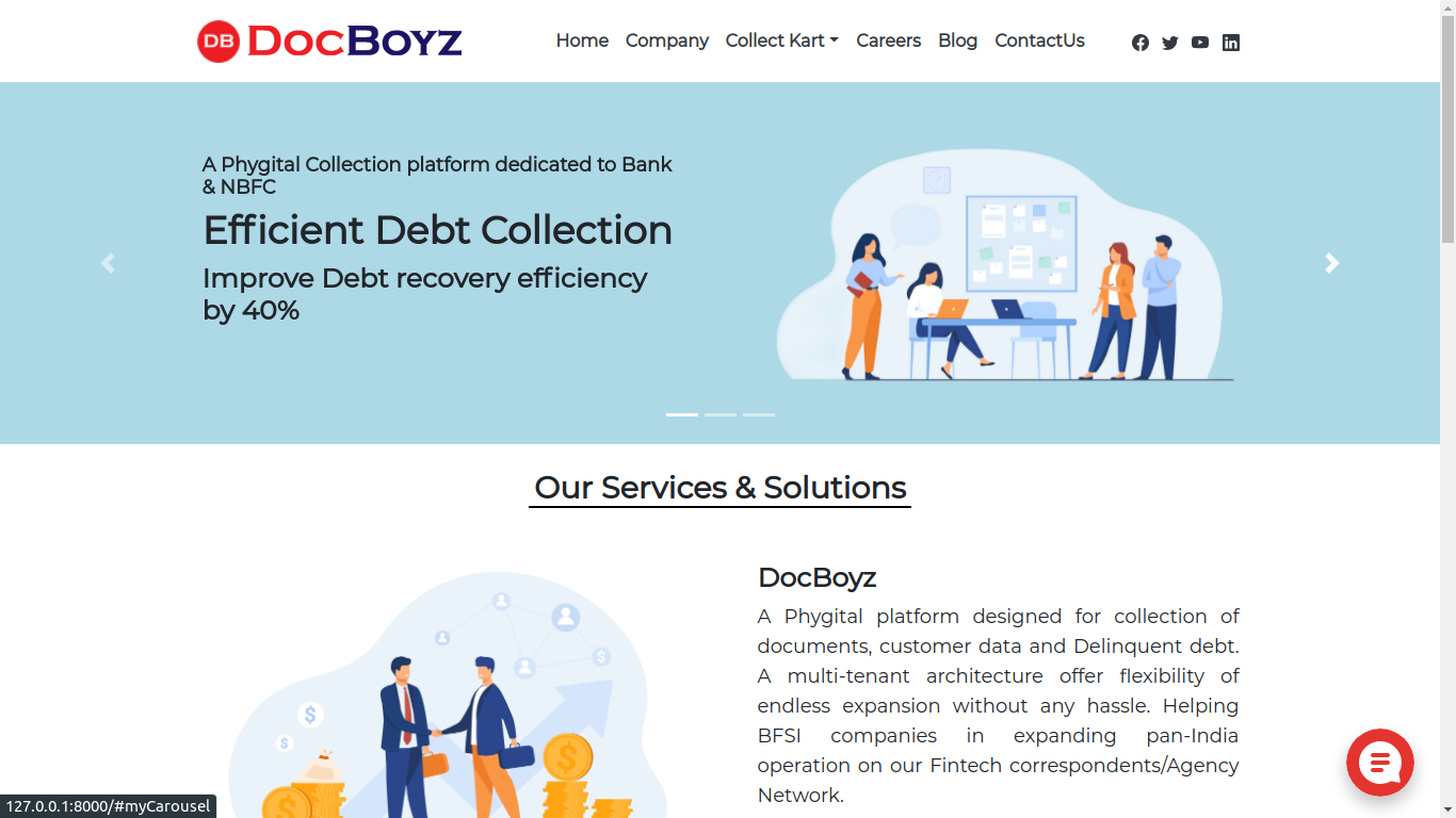 Docboyz Website for Bank and NBFCs for document collection